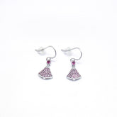 Zircon Skirt Silver Hook Earrings